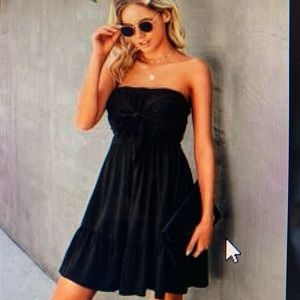 Black strapless dress